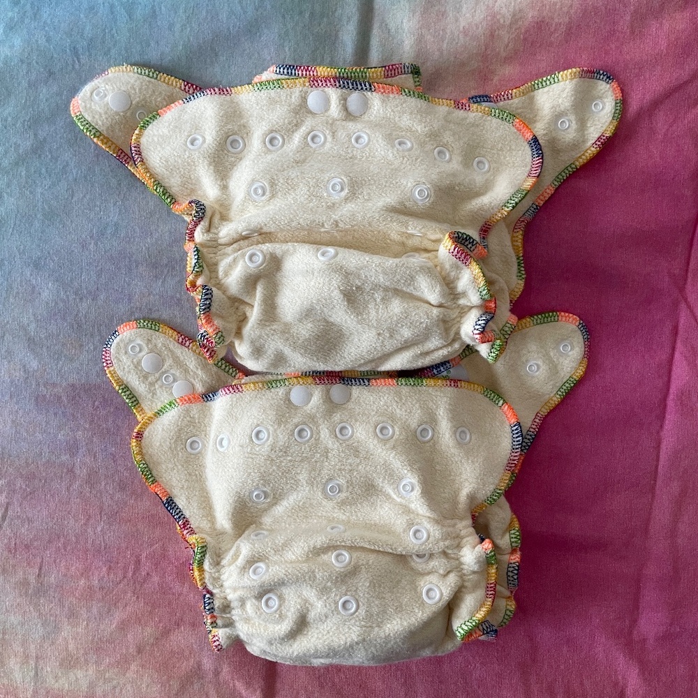 Ecoable Hemp Overnight Fitted Cloth Diaper, 2 Pack